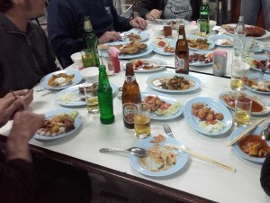 Henderl, Schrimps, Fisch, Gemüse, Reis.............